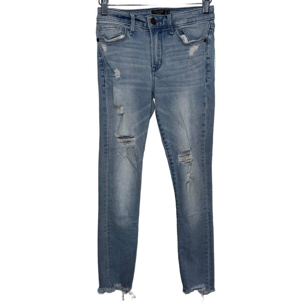 Abercrombie & Fitch Harper Low Rise Ankle Blue Denim Skinny Jeans Size 24 00 R